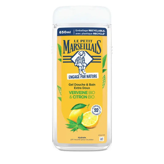 Le Petit Marseillais Extra Gentle Shower Gel with Organic Verbena and Organic Lemon, 650 ml