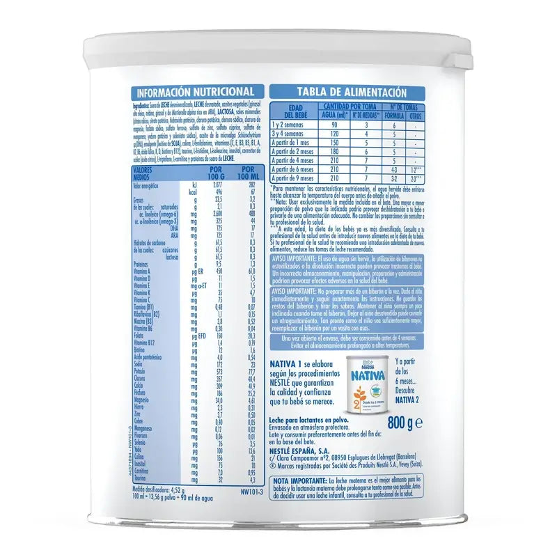 Nestle Nativa Infant Milk Powder 800 g