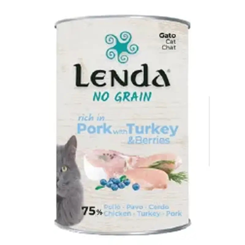 Lenda Wet Cat Pork Pate with Turkey and Cranberries, 12x400 g