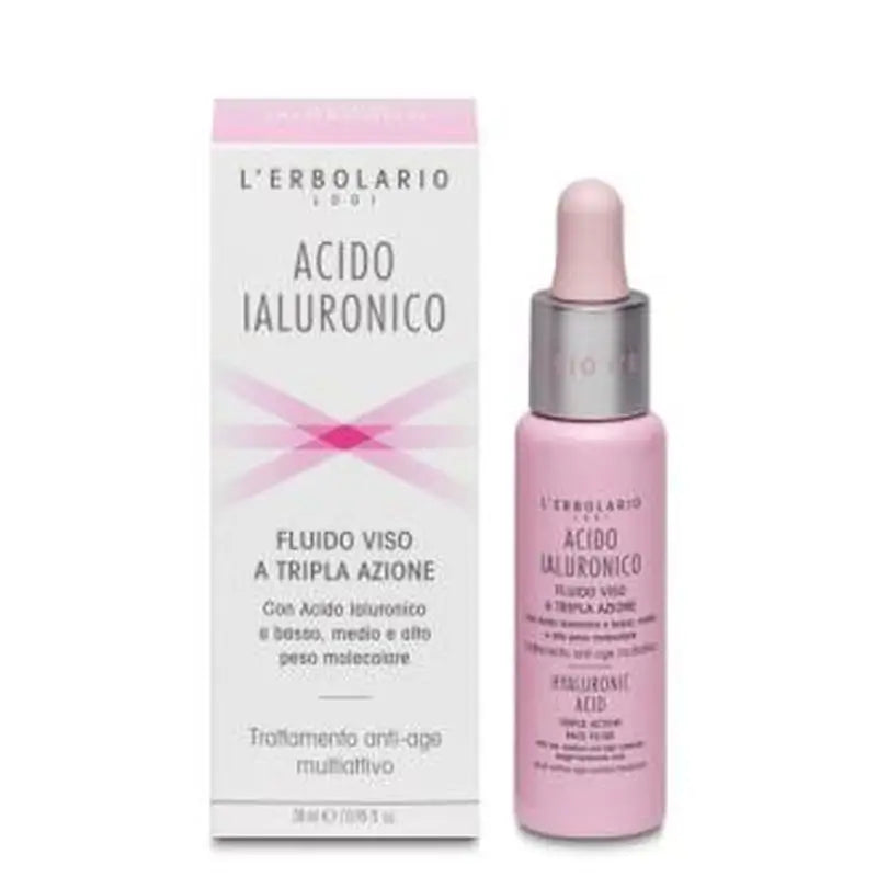 L'Erbolario Hyaluronic Acid Triple Action Face Fluid 28Ml