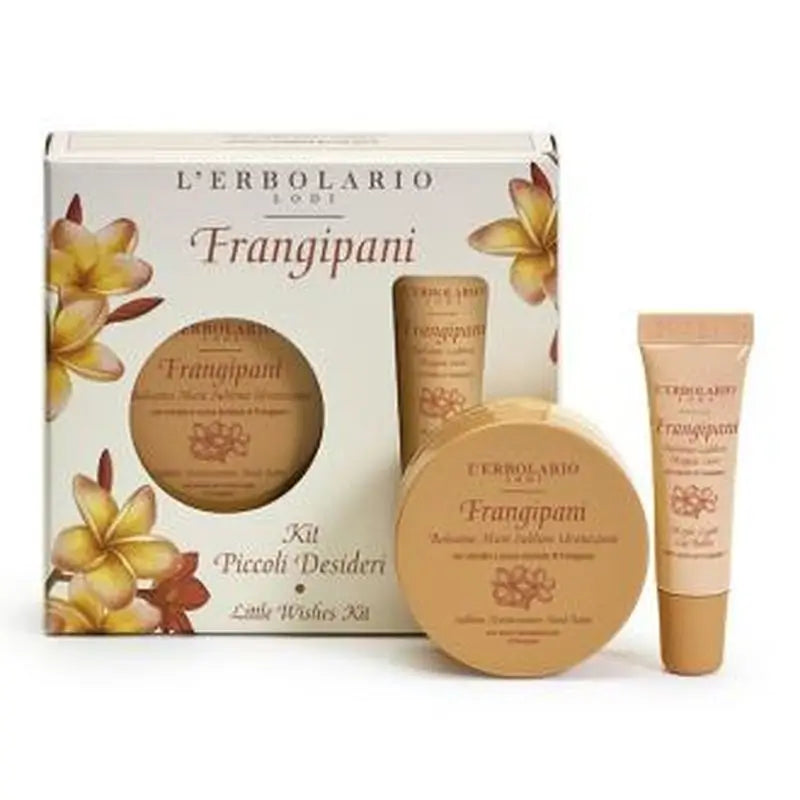 L'Erbolario Frangipani Wishes Kit Lip Balm + Hand Balm