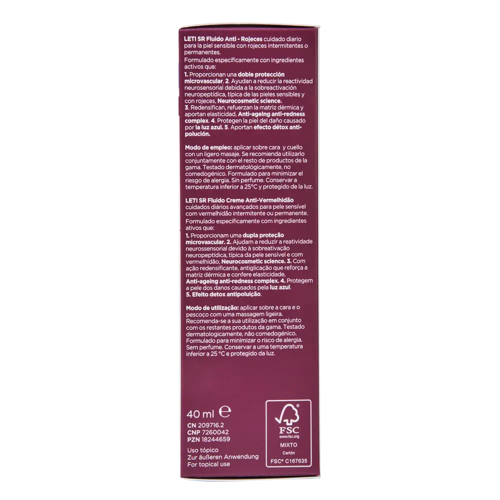 Leti SR Anti-Redness Fluid, 40 ml