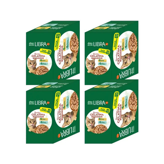 Libra Wet Cat Food, With Chicken and Turkey, Flowpack, 4 x 1.02 kg