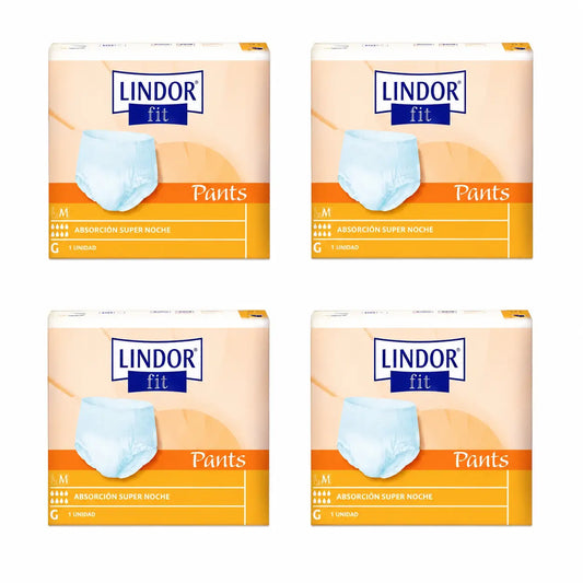 Lindor Super Night Fit Pants Nappies, Size M, 80 pieces, pack of 4