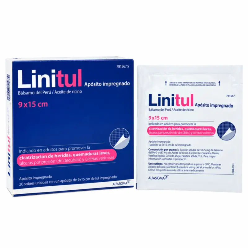 Linitul 9 x 15 cm Impregnated Dressing, 20 sachets