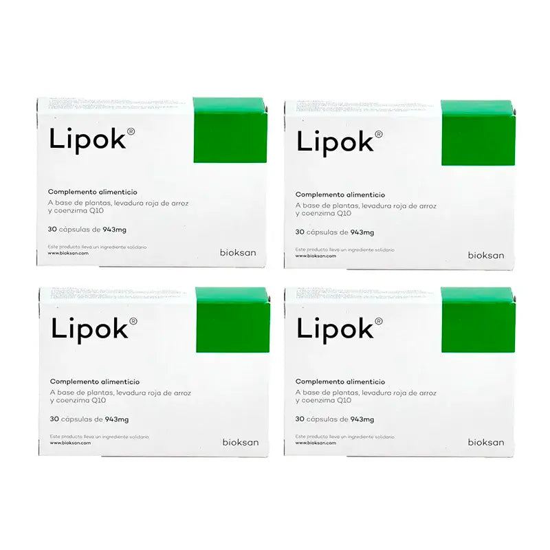 Lipok Food Supplement, Pack 4 x 30 Capsules