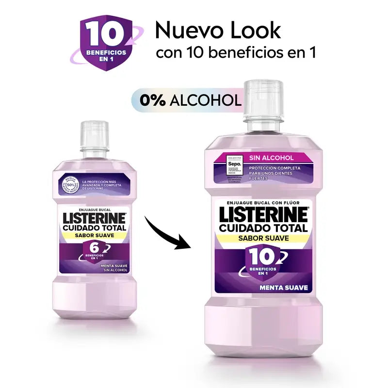 Listerine Duplo Total Care Mouthwash Mild Flavour, 2 x 500 Ml