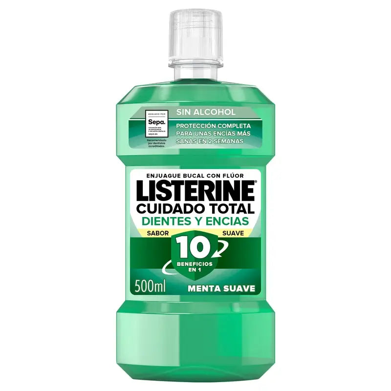 Listerine Duplo Mouthwash Tooth & Gum Protection Mild Mint Mouthwash Alcohol Free, 2 x 500 Ml