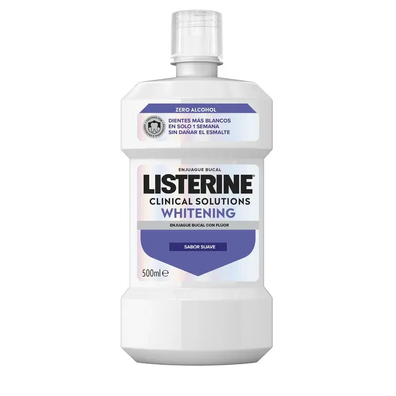 Listerine Mouthwash, Advanced Whitening, Alcohol Free, Mild Mint, 500ml