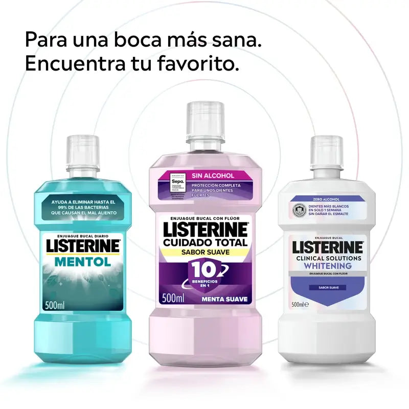 Listerine Mouthwash, Advanced Whitening, Alcohol Free, Mild Mint, 500ml