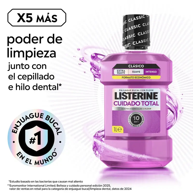 Listerine Total Care Mouthwash Mint Flavour, 2X1L Pack