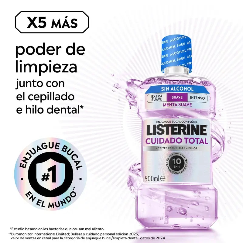 Listerine Total Care Mild Flavour Alcohol-Free Mouthwash, 500 Ml