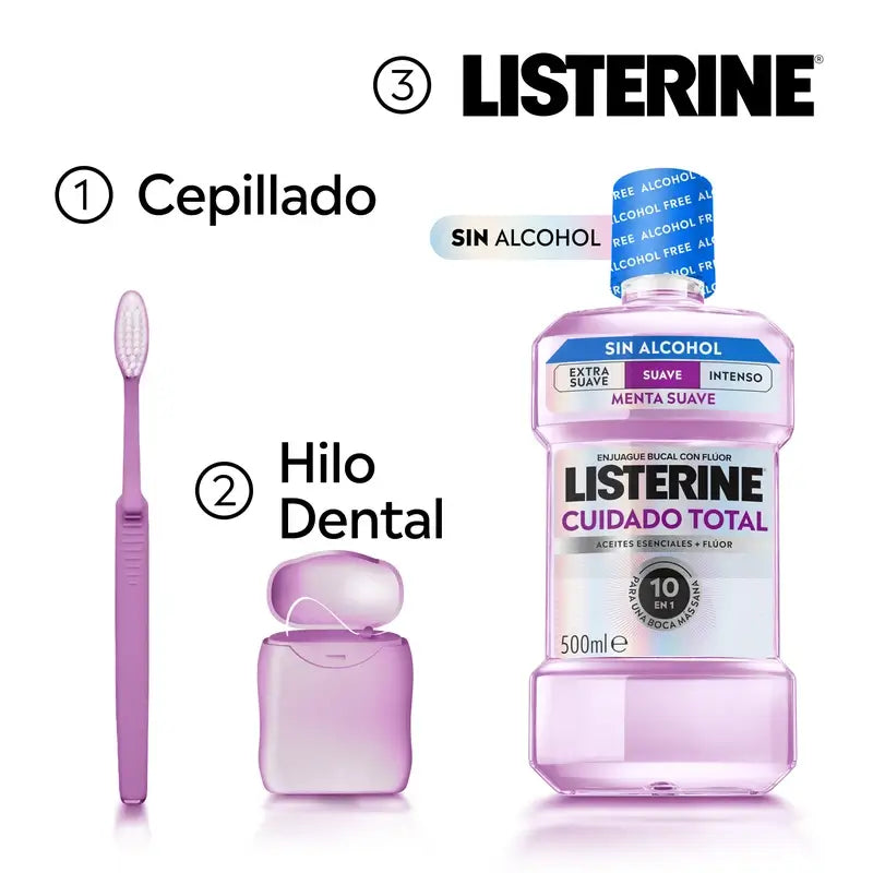 Listerine Total Care Mild Flavour Alcohol-Free Mouthwash, 500 Ml