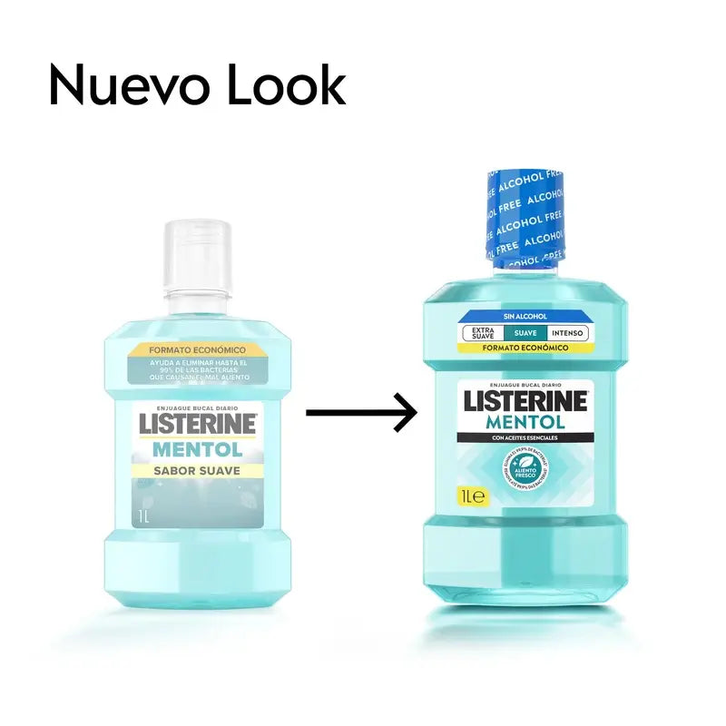 Listerine, Mild Flavour Menthol Mouthwash, 1000 ml