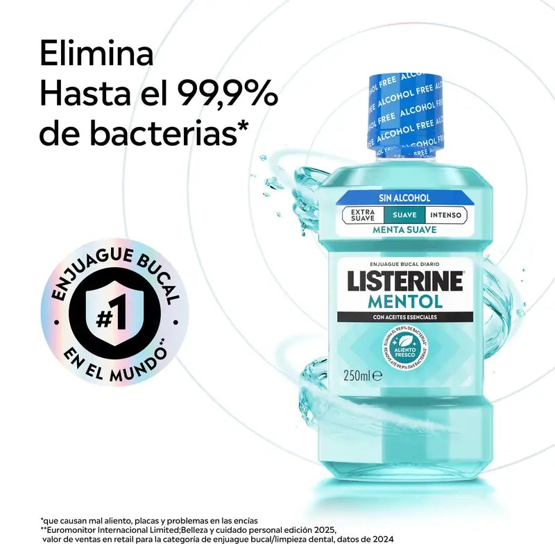 Listerine, Mild Flavour Menthol Mouthwash, 250 ml