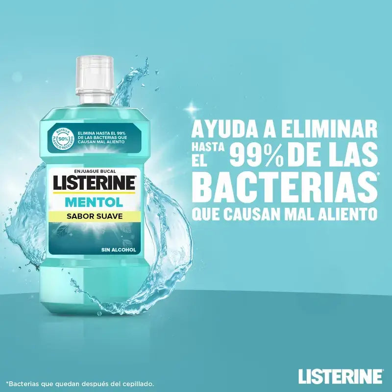 Listerine Mouthwash Menthol Mild Flavour Alcohol Free Mouthwash Pack 500 ml + 250 ml