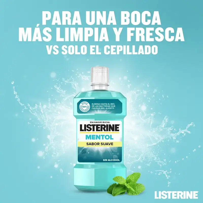 Listerine Mouthwash Menthol Mild Flavour Alcohol Free Mouthwash Pack 500 ml + 250 ml