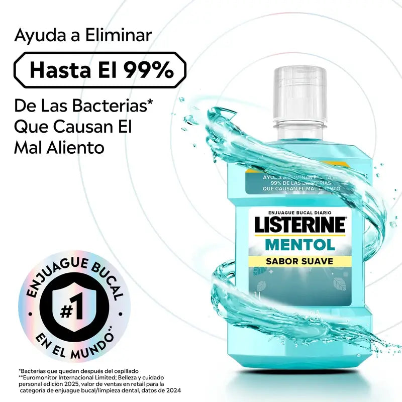 Listerine Mild Alcohol-Free Mouthwash, 2 x 1L
