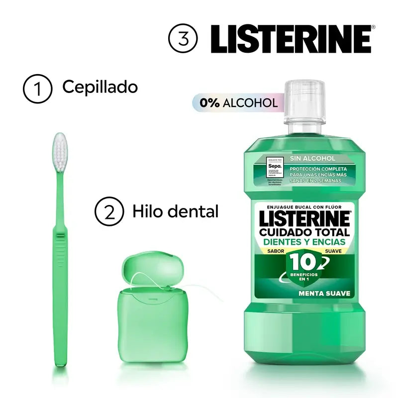 Listerine Mouthwash Alcohol-Free Mouthwash Tooth & Gum Protection, Mild Flavour, 500 Ml