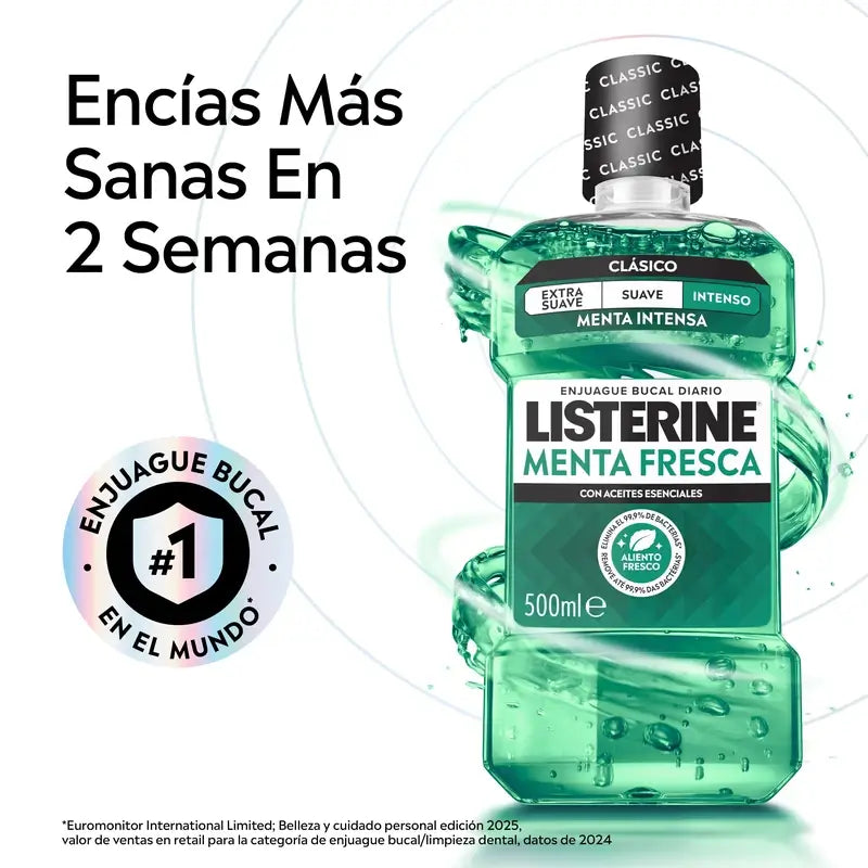 Listerine Mouthwash Peppermint Fresh Mouthwash, 500 ml