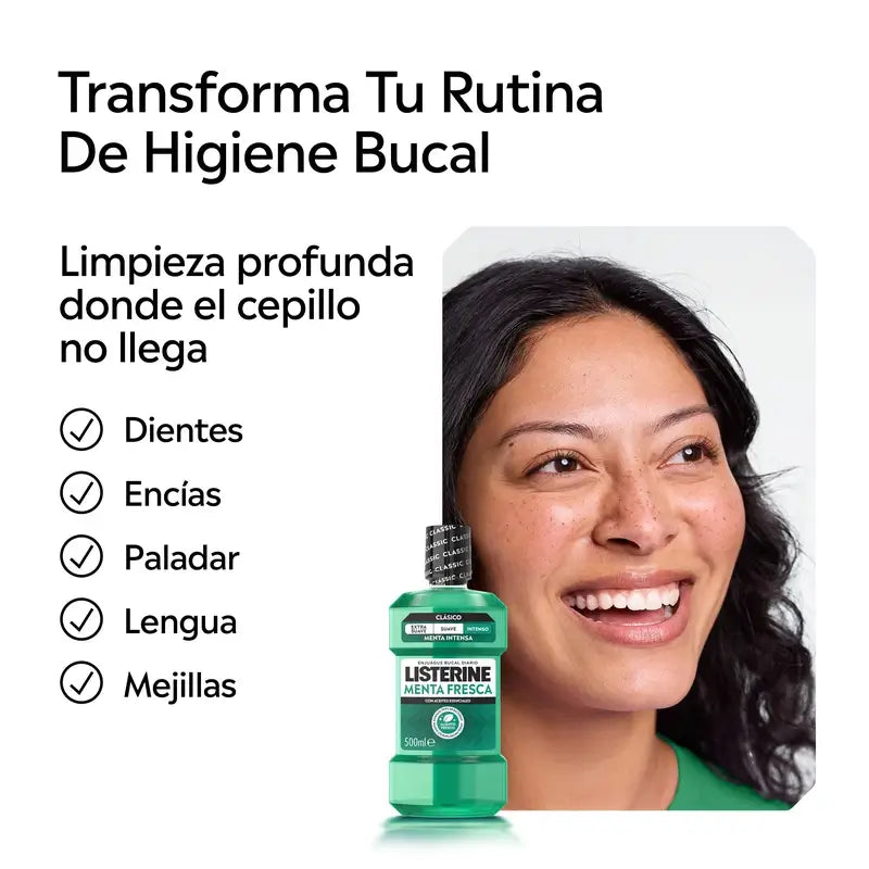 Listerine Mouthwash Peppermint Fresh Mouthwash, 500 ml