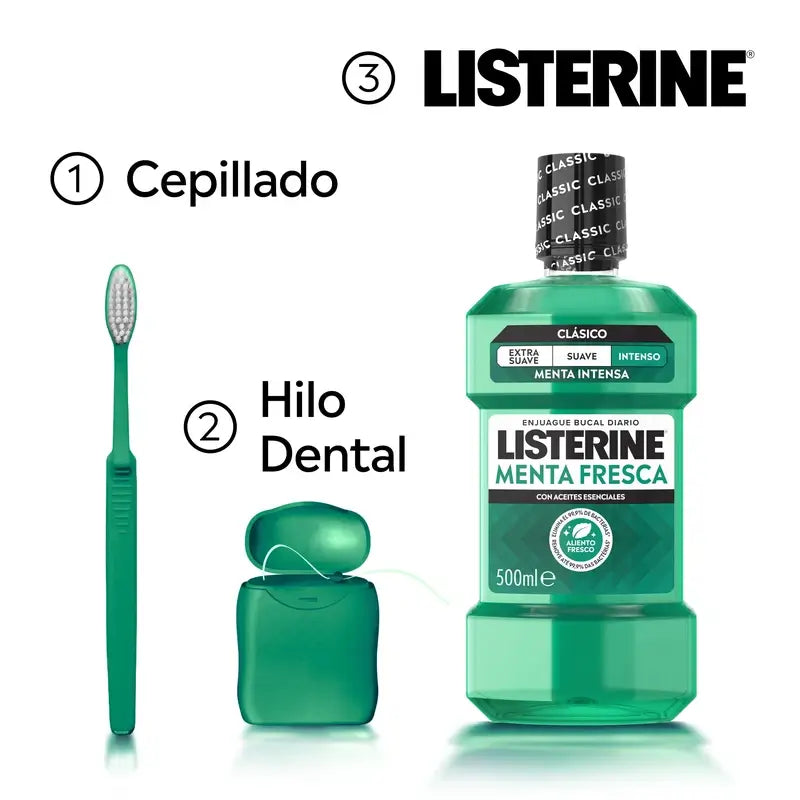 Listerine Mouthwash Peppermint Fresh Mouthwash, 500 ml