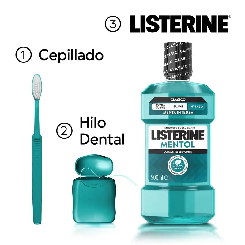 LISTERINE Menthol Mouthwash, 500 ml