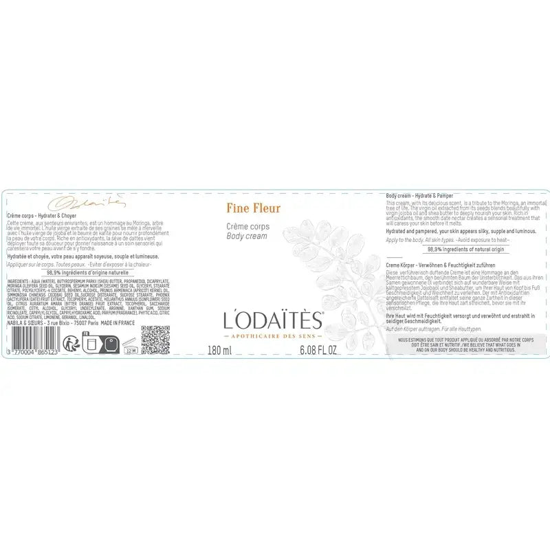 L'Odaïtès Corporal Fine Fleur - Body Cream , 180 ml