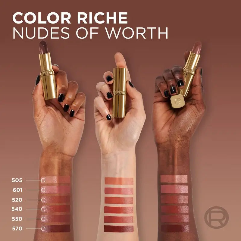 L'Oréal Paris Lipstick Color Riche Nudes Of Worth Satin Lip Gloss Shade 505 Nude Resilient