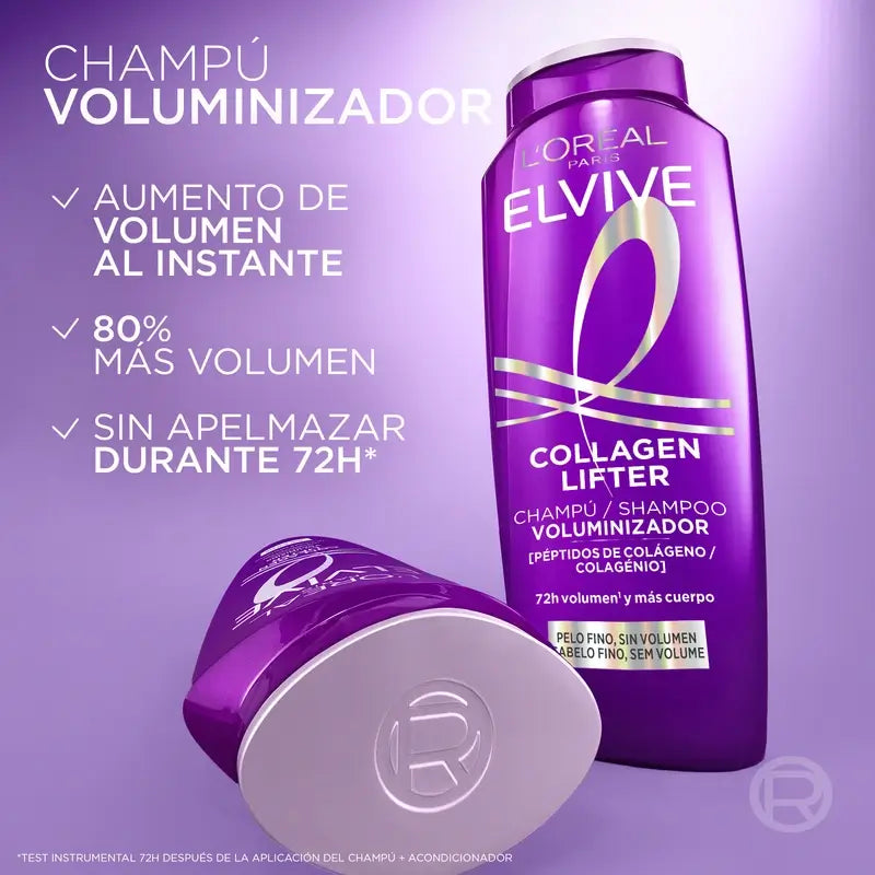 L'Oréal Paris Elvive Volumising Shampoo, with Collagen Peptides, 700 ml