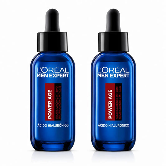 L'Oréal Paris Men Expert Power Age Serum: Anti-Ageing with Hyaluronic Acid, Wrinkle Reducing , pack 2