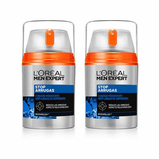 L'Oréal Paris Men Expert Stop-Wrinkle Moisturising Anti-Expression Lines Care For Men 50 Ml , pack 2