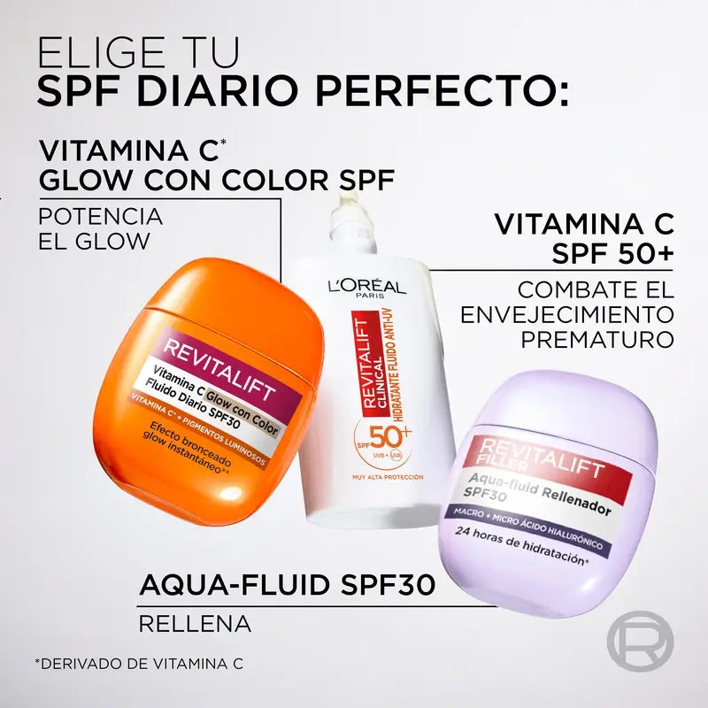 L'Oréal Paris Revitalift Clinical, Vitamin C Glow With Colour Daily Fluid Spf30, 40Ml