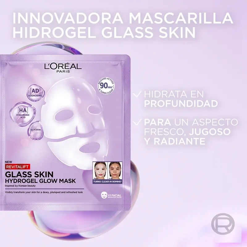 L'Oréal Paris Tissue Mask Revitalift Filler Glass Skin Hydrogel Facial Mask , 1 units