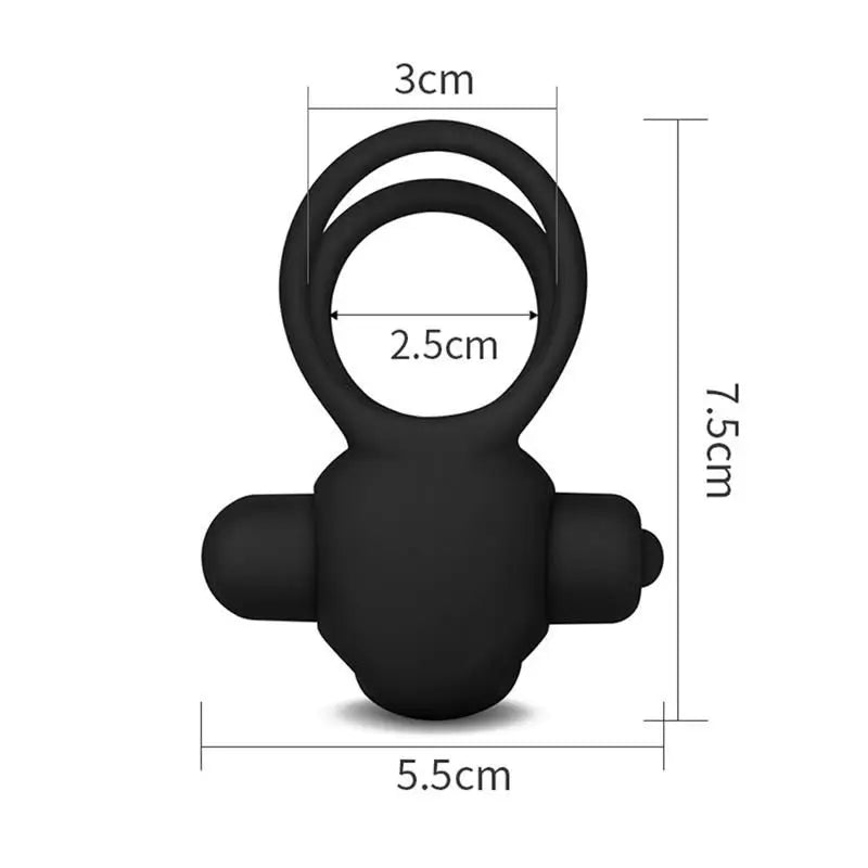 Lovetoy Power Clit Duo Double Vibrating Ring Black