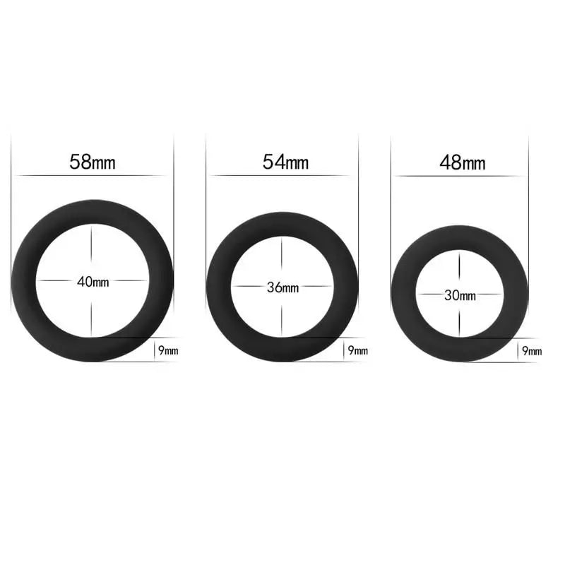 Lovetoy Pack Of 3 Power Plus Black Cock Rings