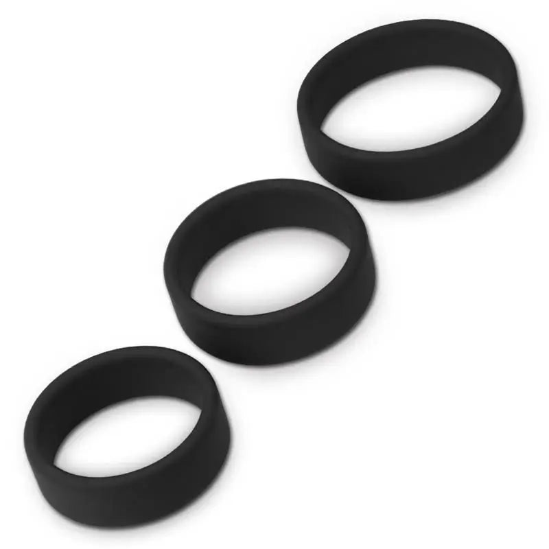 Lovetoy 3 Pack of 3 Black Power Ring Penis Rings