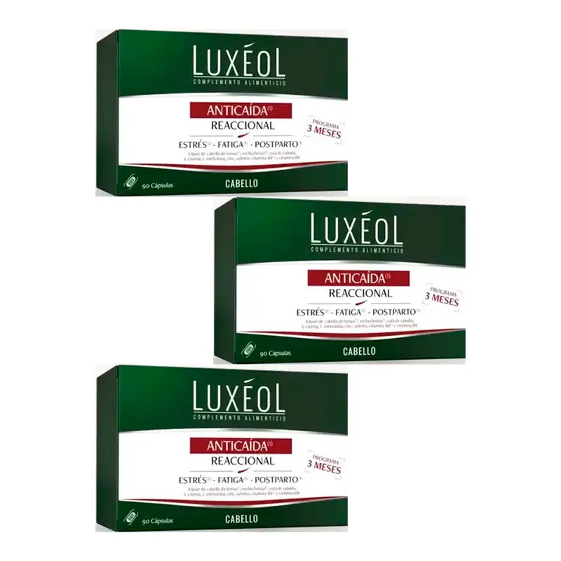 Luxeol Anticaida Reaccional, Pack 3 x 90 tablets
