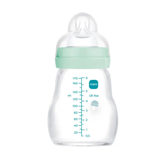 Mam Baby Crystal Baby Bottle Feel Good Matt Blue, 170Ml