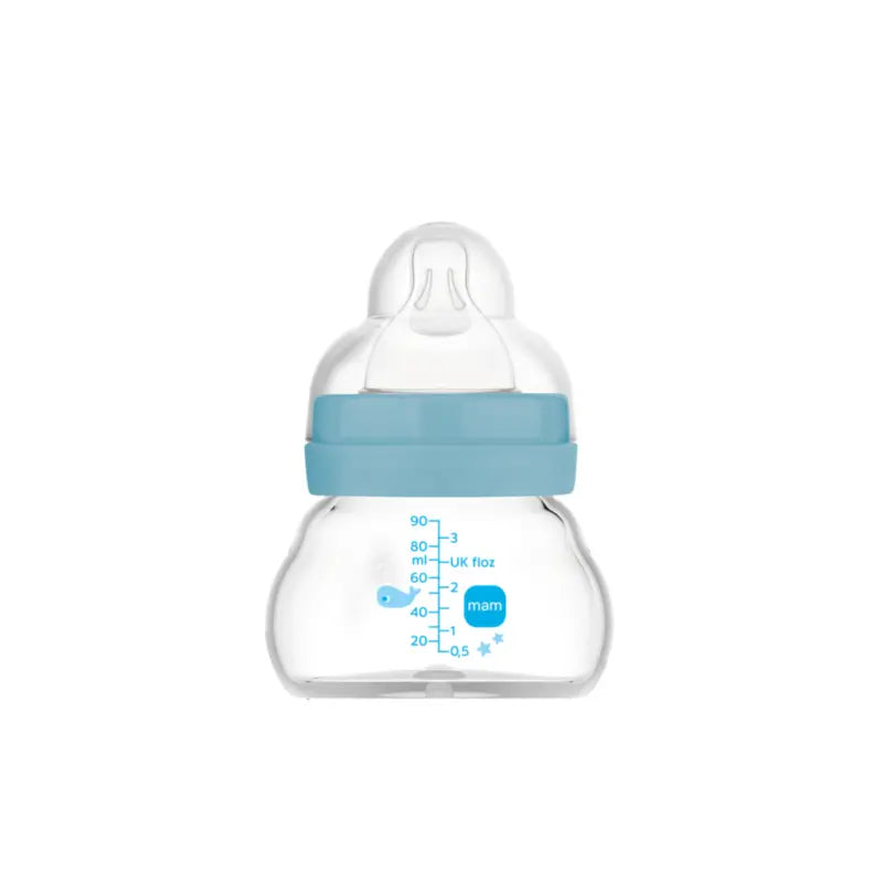 Mam Baby Crystal Baby Bottle Feel Good Matt Blue, 90Ml