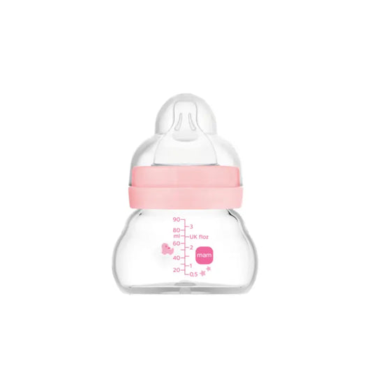 Mam Baby Feel Good Glass Bottle Matte Pink, 90Ml
