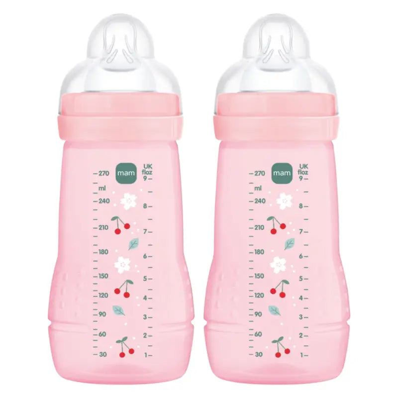 Mam Baby Easy Active Baby Bottle Bright Pink, 2X270Ml