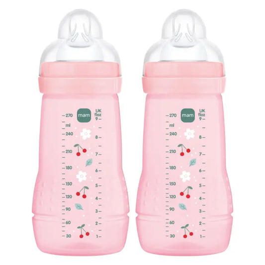 Mam Baby Easy Active Baby Bottle Bright Pink, 2X270Ml