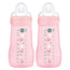 Mam Baby Easy Active Baby Bottle Bright Pink, 2X270Ml