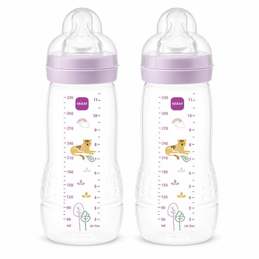 Mam Baby Easy Active Baby Bottle Bright Pink, 2X330Ml