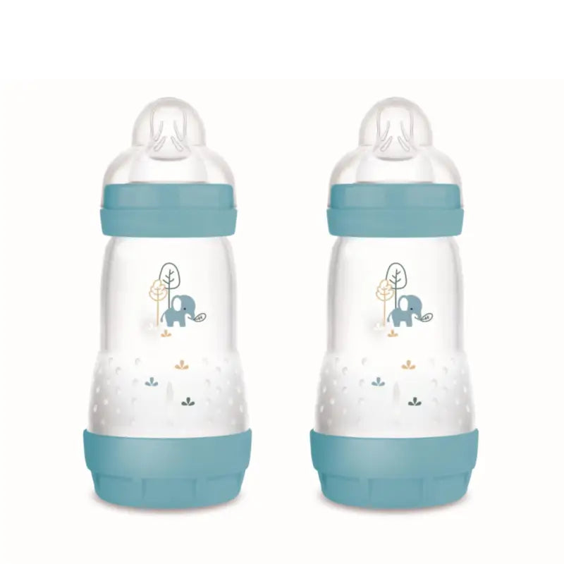 Mam Baby Easy Start Feeding Bottle Anti-Colic Blue Matt, 2X260Ml