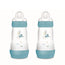 Mam Baby Easy Start Feeding Bottle Anti-Colic Blue Matt, 2X260Ml