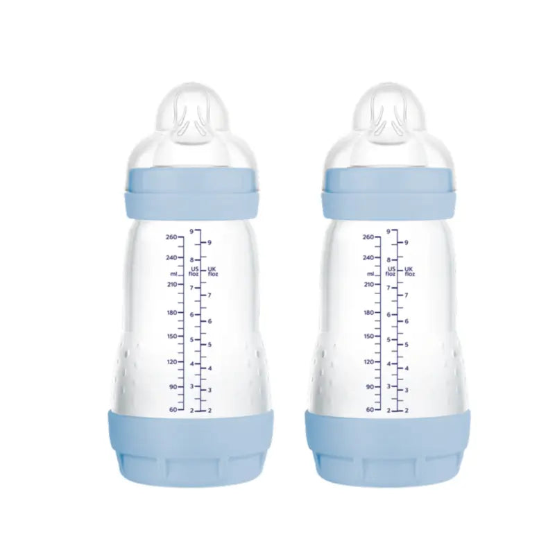 Mam Baby Easy Start Feeding Bottle Anti-Colic Blue Matt, 2X260Ml