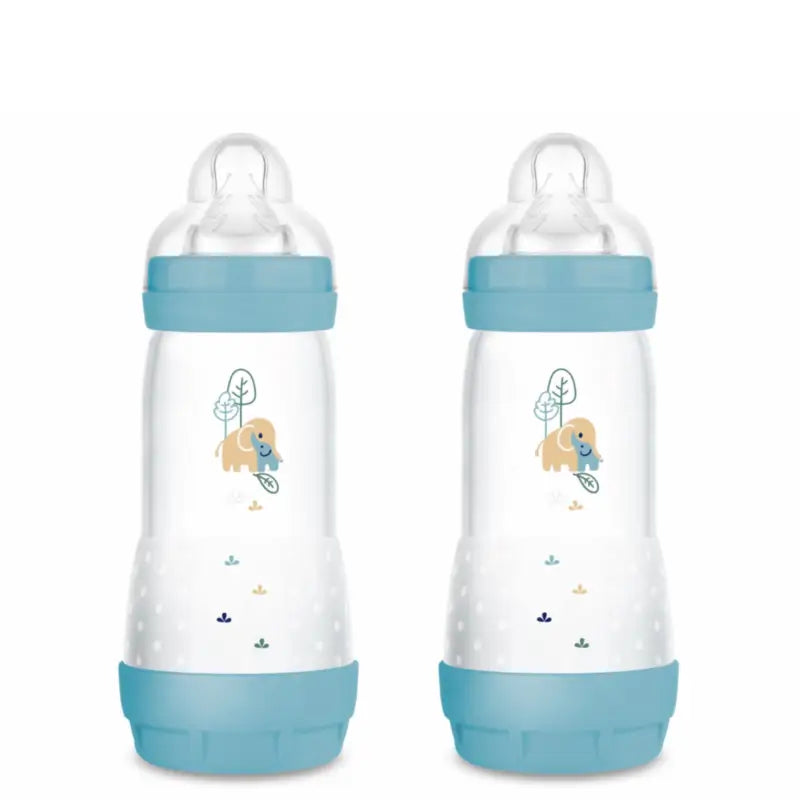 Mam Baby Easy Start Feeding Bottle Anti-Colic Blue Matt, 2X320Ml