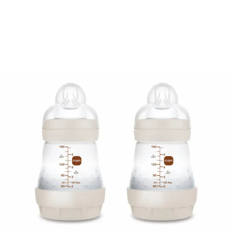 Mam Baby Easy Start Anti-Colic Baby Bottle Neutral Matt, 2X160Ml